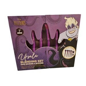 Disney‎ Villains Ursula 7 Piece Blending Face Brush & Sponge Set Makeup